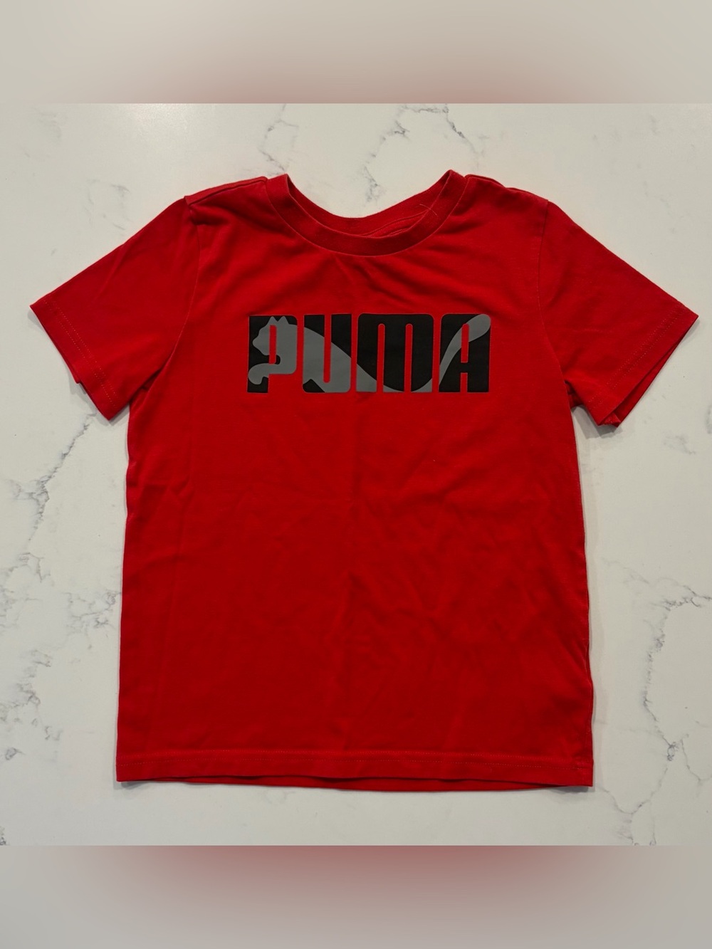 Puma Kids Red Tee with Black Logo